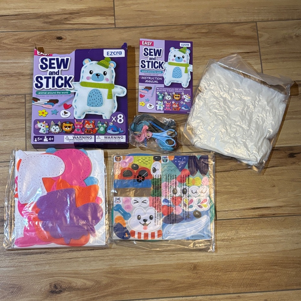 Ezra Sew and Stick Craft Kit Animal Around The World